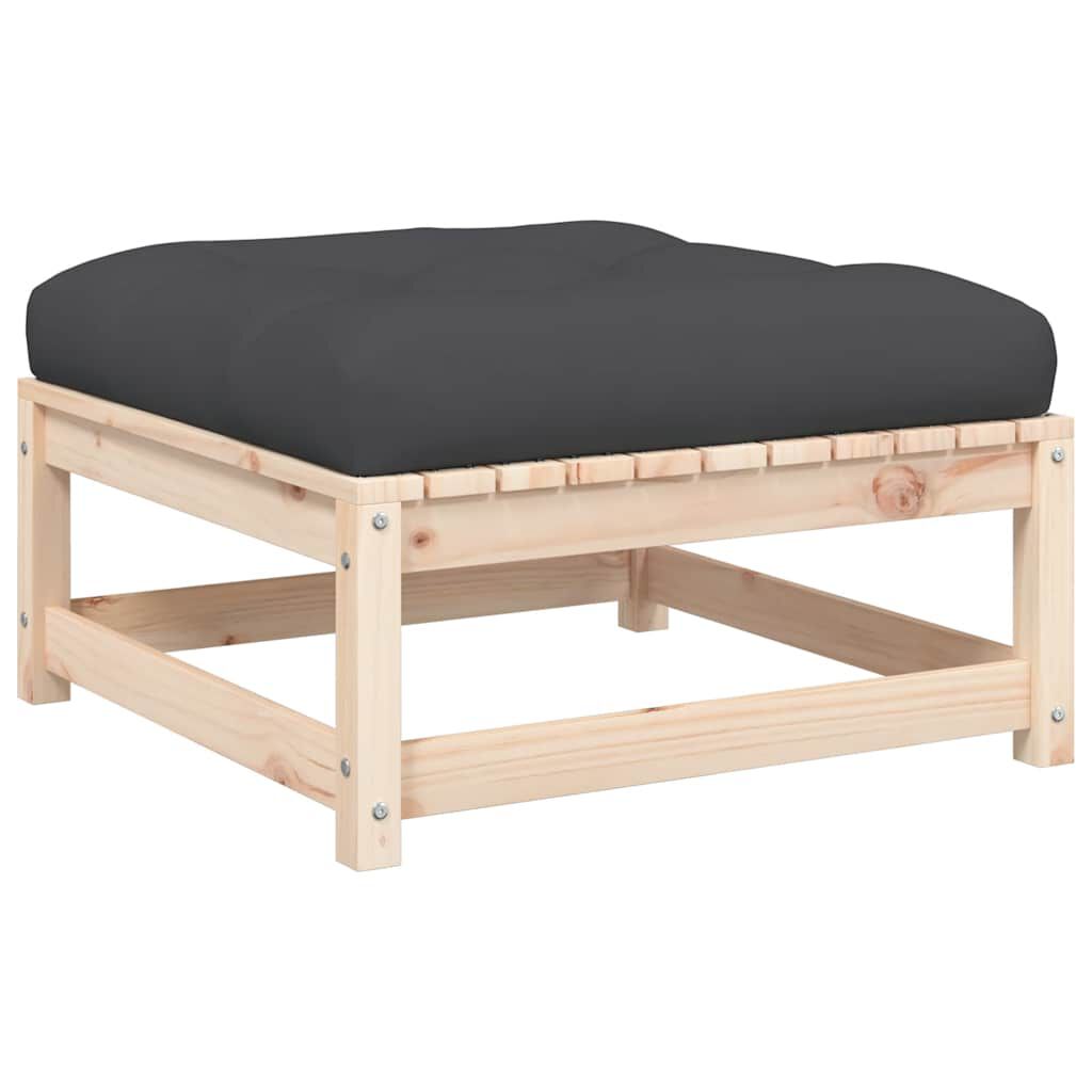 vidaXL Garden Sofa Armless with Cushions and Footstools