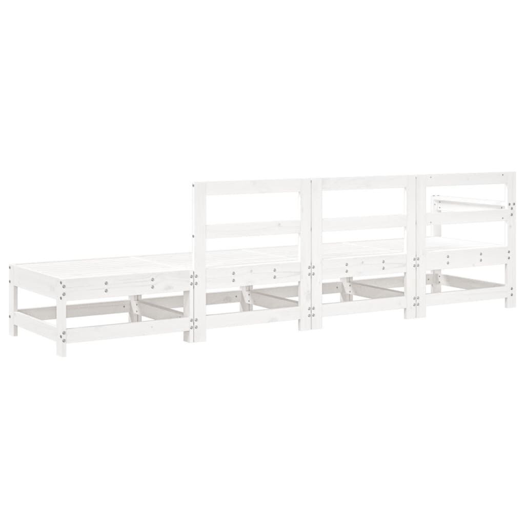 vidaXL 4 Piece Garden Lounge Set White Solid Wood Pine