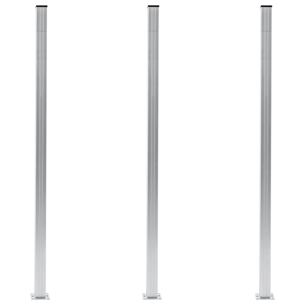 vidaXL Fence Posts 3 pcs Aluminium 185 cm