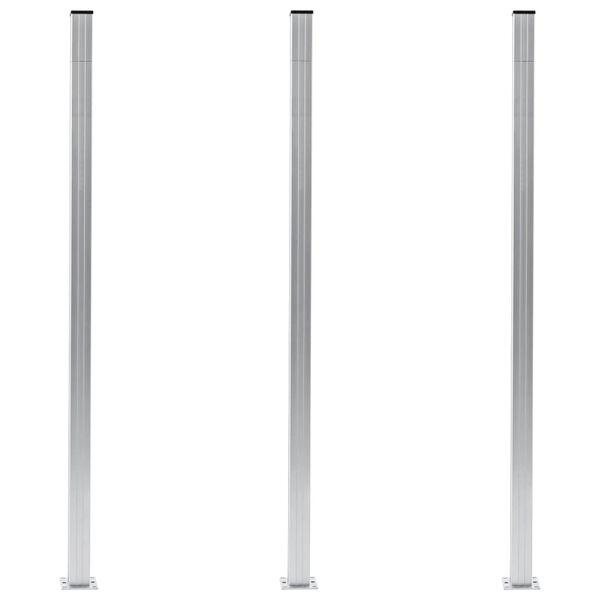 vidaXL Fence Posts 3 pcs Aluminium 185 cm