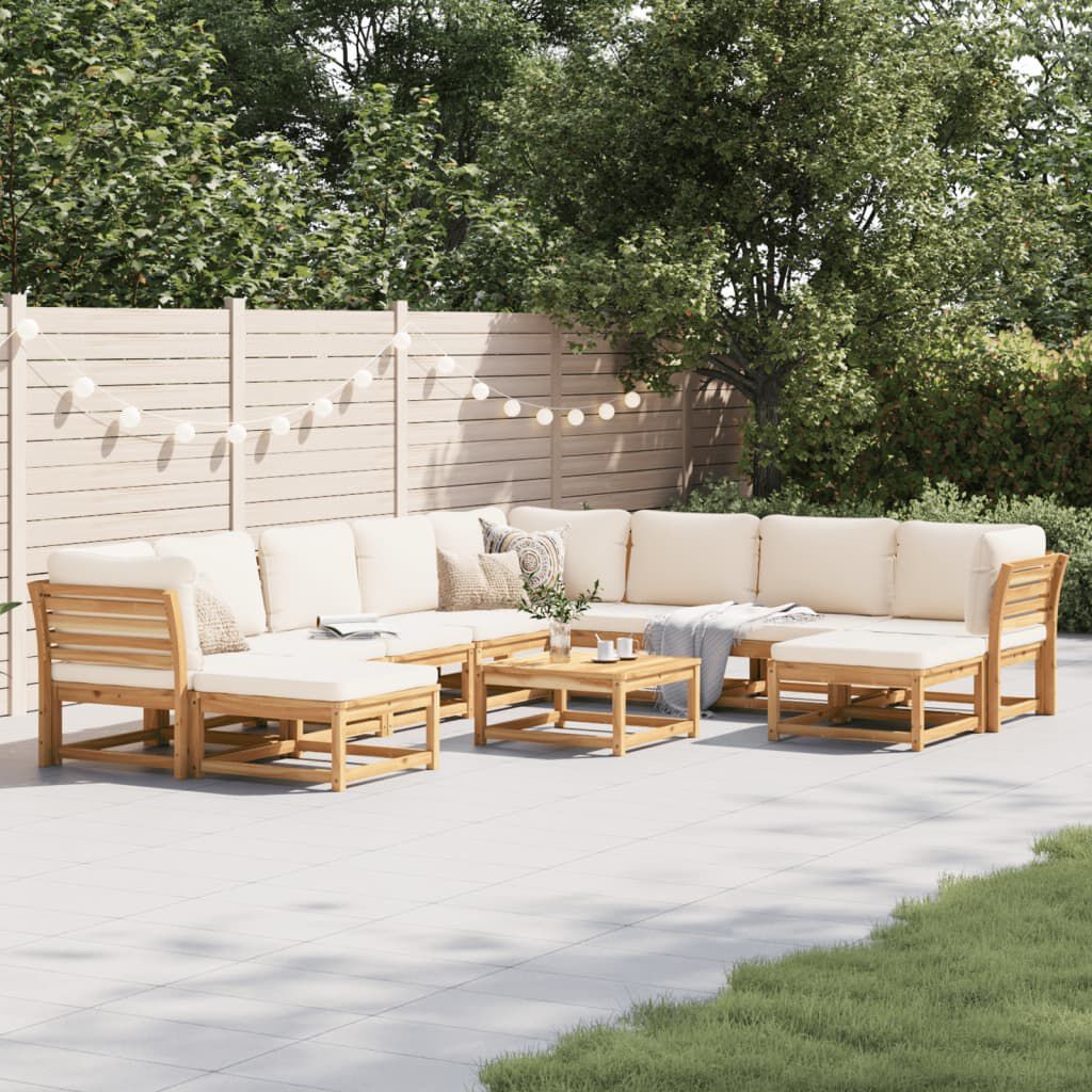 vidaXL 11 Piece Garden Lounge Set with Cushions Solid Wood Acacia