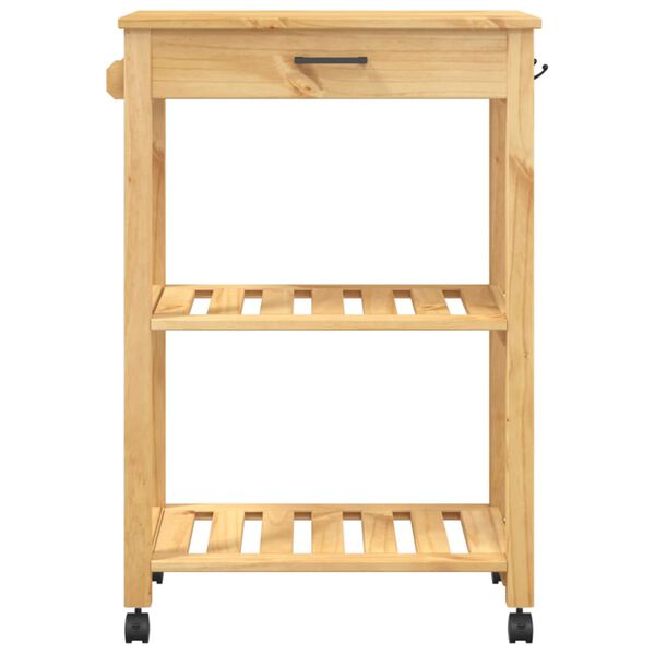 vidaXL Kitchen Trolley MONZA 60x40x90 cm Solid Wood Pine