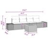 vidaXL Garden Sofa Set with Cushion 5 pcs Grey Poly rattan