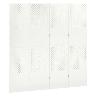 vidaXL 4-Panel Room Divider White 160x180 cm Steel
