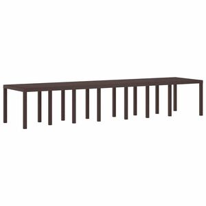 vidaXL Garden Dining Table Brown 400 x 100 x 73 cm Poly Rattan