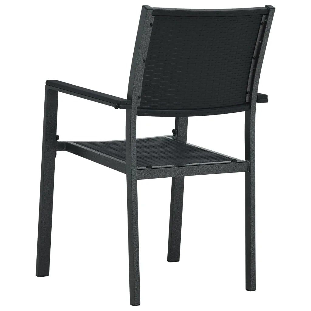 vidaXL 3 Piece Garden Dining Set Black