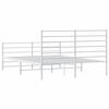 vidaXL Metal Bed Frame without Mattress with Footboard White 150x200cm