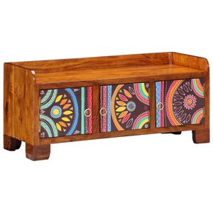 vidaXL Shoe Cabinet Multicolour 90 x 35 x 40 cm Solid Acacia wood