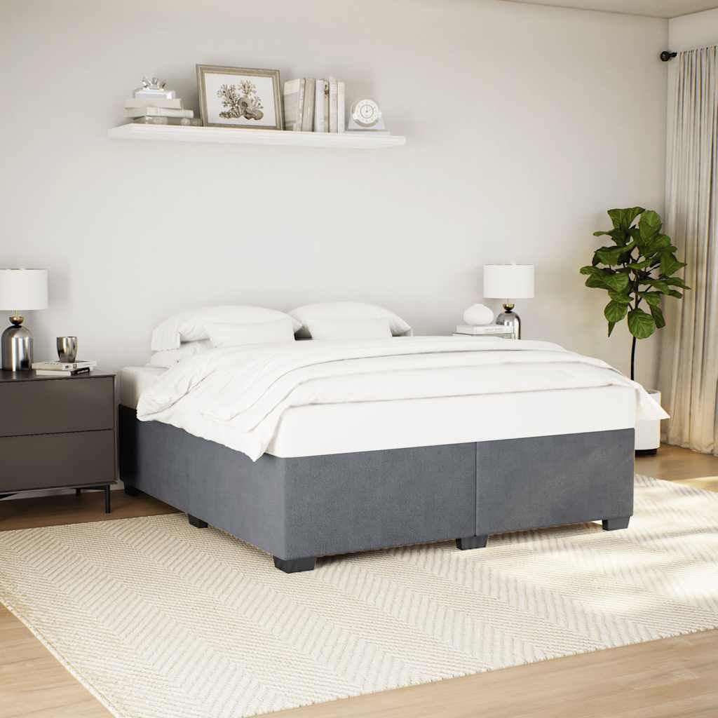 vidaXL Bed Frame without Mattress Dark Grey California King Velvet