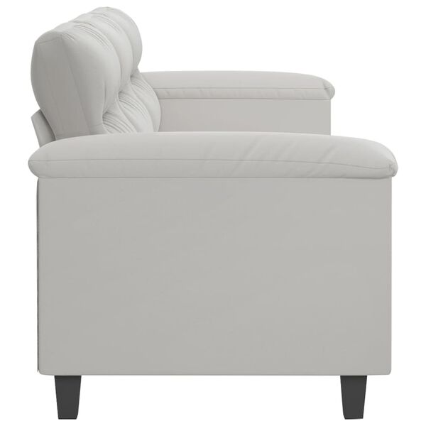 vidaXL 3-Seater Sofa Light Grey 210 cm Microfibre Fabric