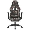 vidaXL Massage Gaming Chair with Footrest Black and Camouflage Fabric