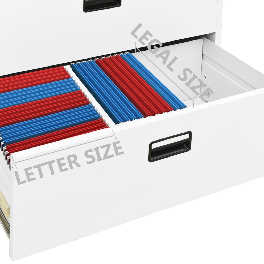 vidaXL Filing Cabinet White 90x46x72.5 cm Steel