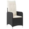 vidaXL Garden Dining Set with Cushion 7 pcs Black Poly Rattan