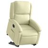 vidaXL Electric Stand up Recliner Chair Cream Real Leather