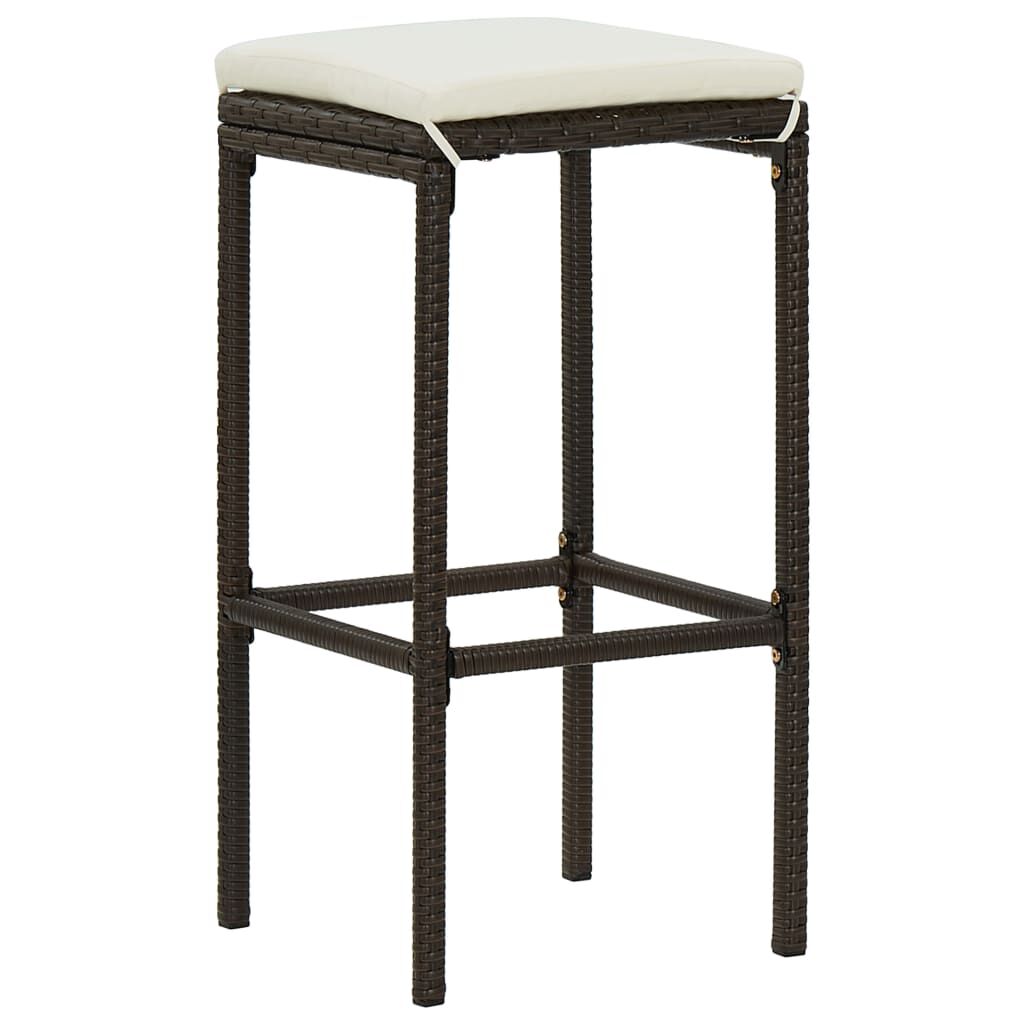 vidaXL 7 Piece Garden Bar Set with Cushions Brown