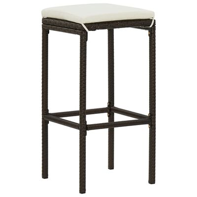 vidaXL 7 Piece Garden Bar Set with Cushions Brown