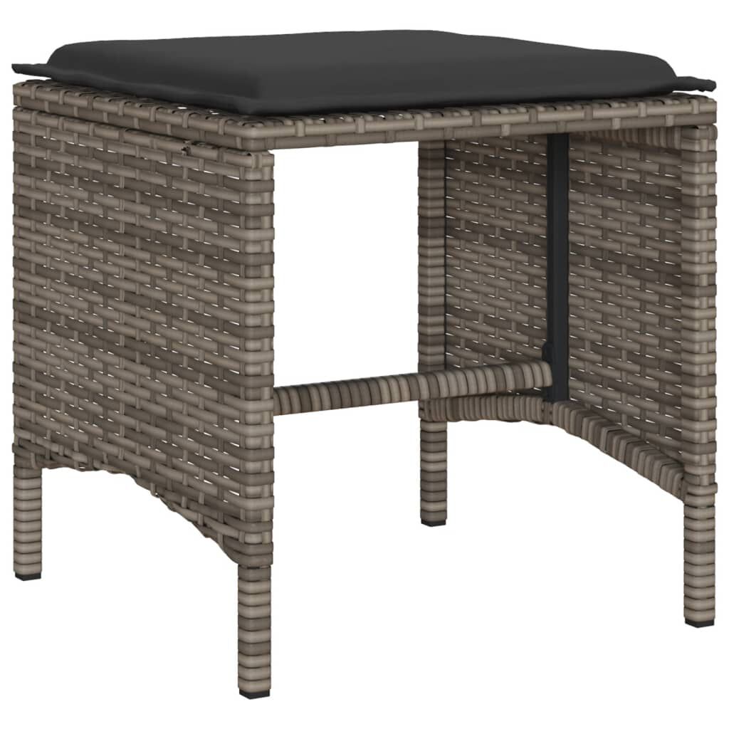 vidaXL 6 Piece Garden Sofa Set with Cushions Grey Poly Rattan