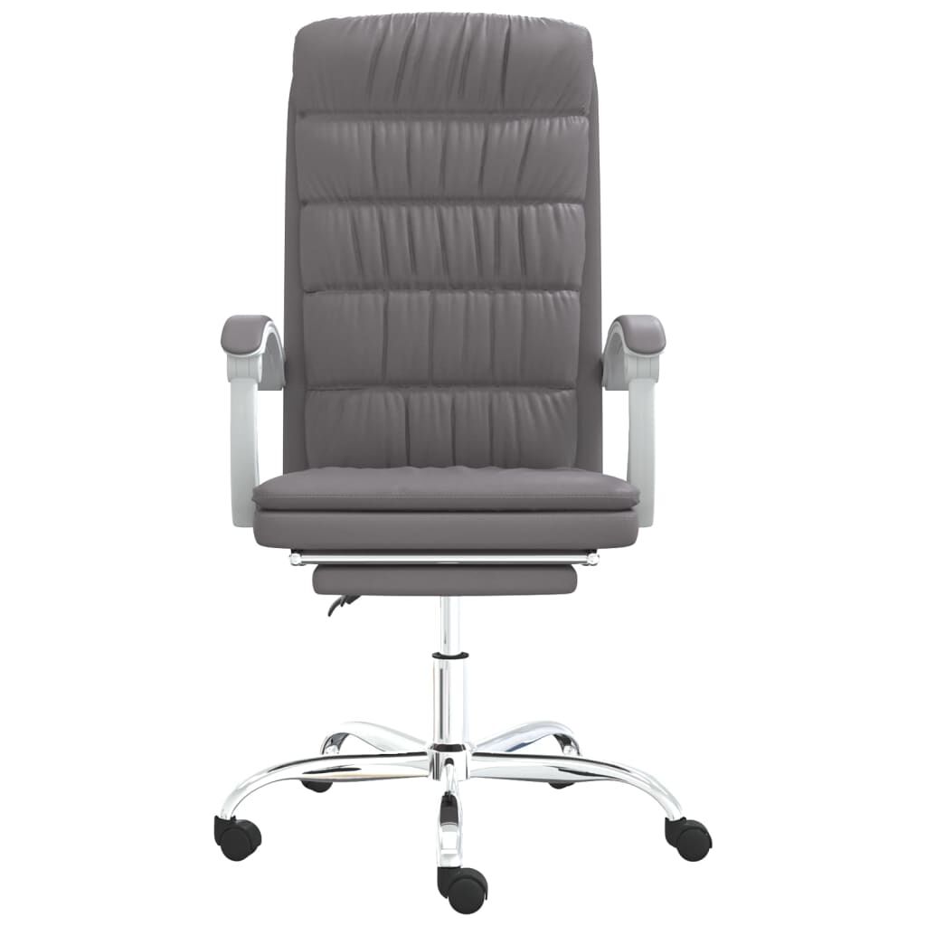 vidaXL Reclining Office Chair Grey Faux Leather