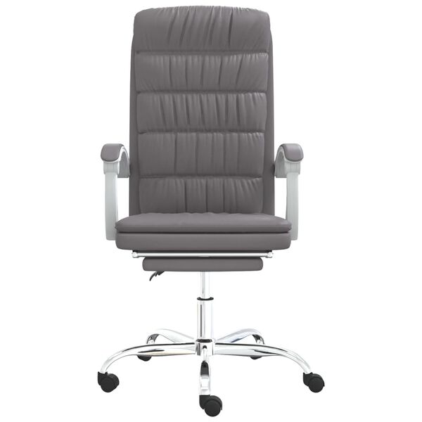 vidaXL Reclining Office Chair Grey Faux Leather