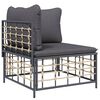 vidaXL 6 Piece Garden Lounge Set with Cushions Anthracite Poly Rattan