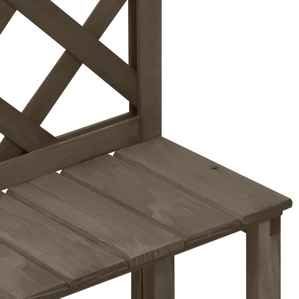 vidaXL Plant Stand with Trellis Grey 70x42x115 cm Solid Fir Wood