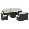 vidaXL 9 Piece Garden Sofa Set with Cushions Black Poly Rattan