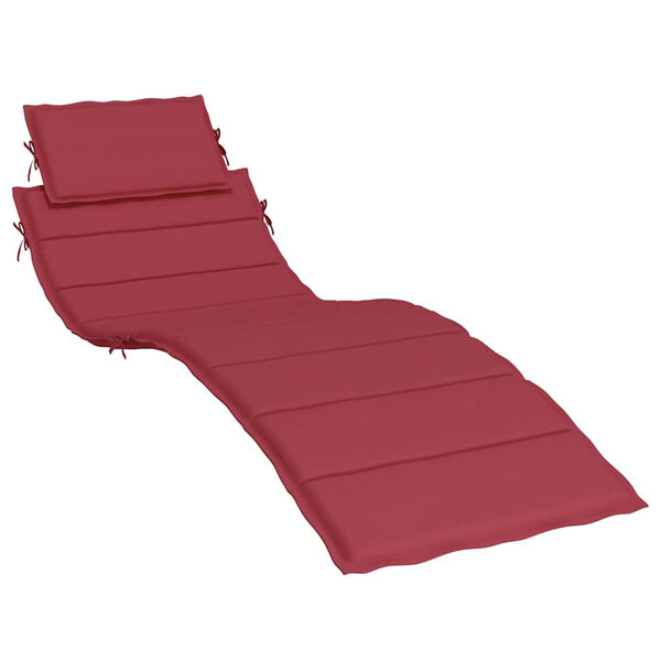 vidaXL Sun Lounger Cushion Wine Red 186x58x4cm Oxford Fabric