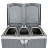 vidaXL Trash Bin with 2 Doors Grey 65x45x88 cm PP