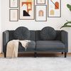 vidaXL Sofa with Cushions 2-Seater Dark Grey Velvet