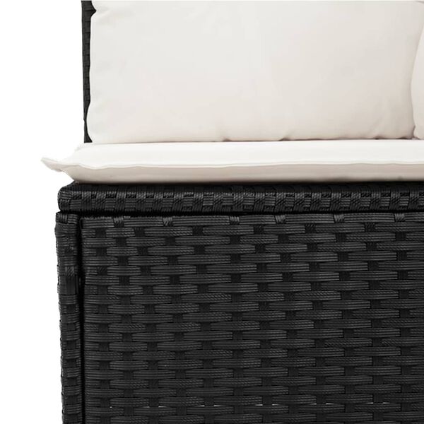 vidaXL 5 Piece Garden Sofa Set with Cushions Black Poly Rattan