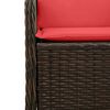 vidaXL Garden Bench 2 pcs Brown Poly Rattan