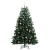 vidaXL Artificial Hinged Christmas Tree 150 LEDs & Ball Set 150 cm