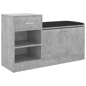 vidaXL Shoe Bench Concrete Grey 94.5x31x57 cm Engineered Wood