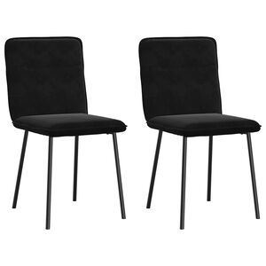 vidaXL Dining Chairs 2 pcs Black Velvet