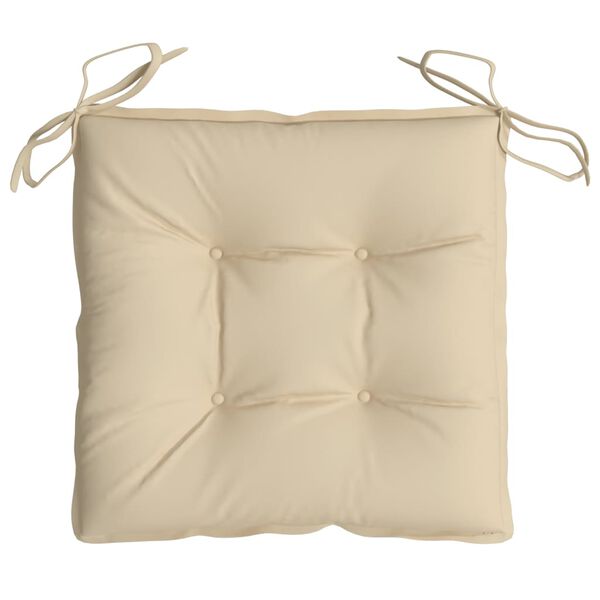 vidaXL Chair Cushions 4 pcs Beige 40x40x7 cm Oxford Fabric