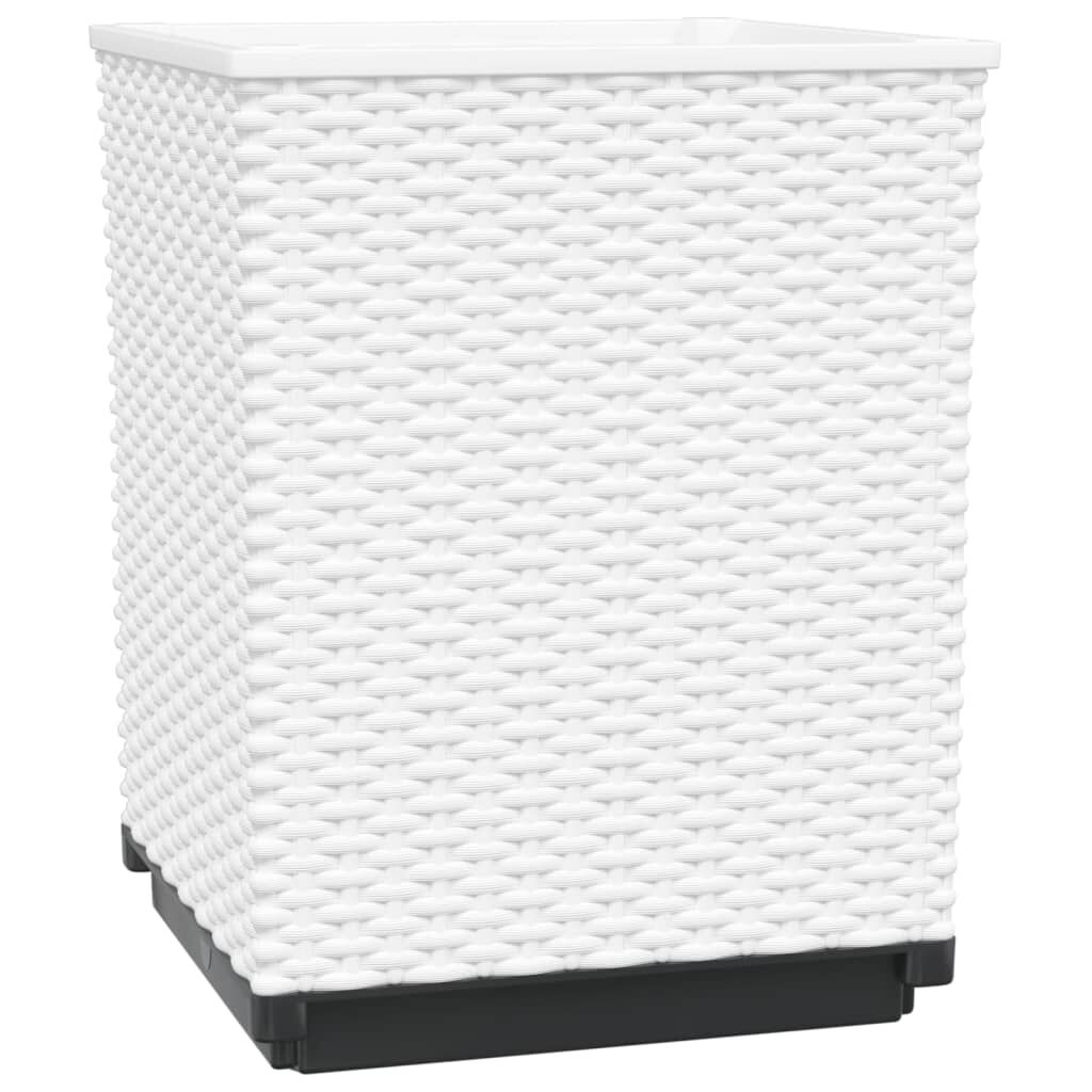 vidaXL Planters 2 pcs White 30x30x37 cm Polypropylene