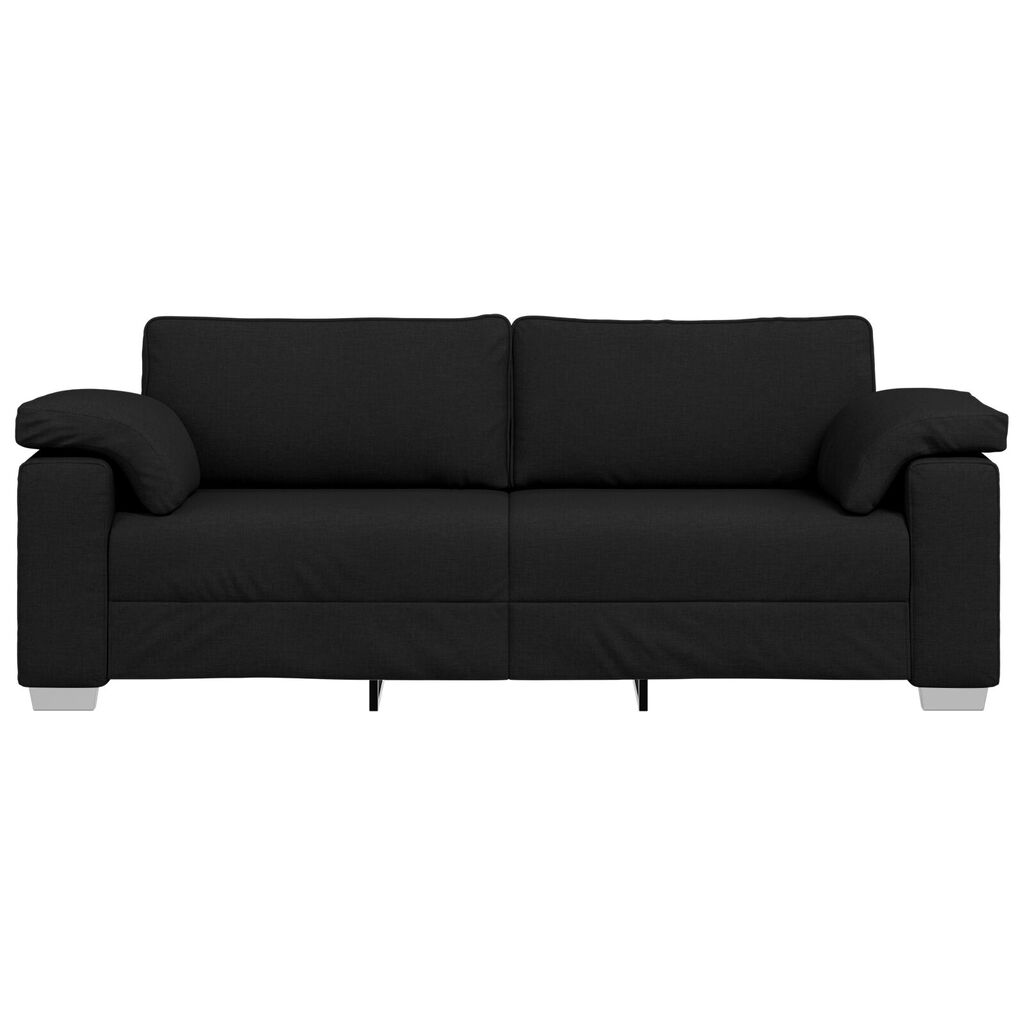 vidaXL 3-Seater Sofa - Black - 178 cm Fabric