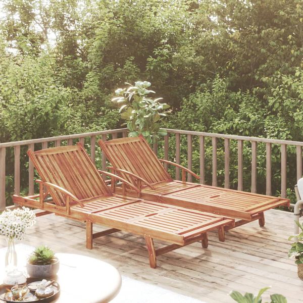 vidaXL Sun Loungers 2 pcs Solid Wood Acacia