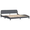 vidaXL Bed Frame with LED without Mattress Dark Grey 193x203 cm Velvet