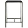 vidaXL Garden Bar Table Grey 70x70x110 cm Poly Rattan and Glass