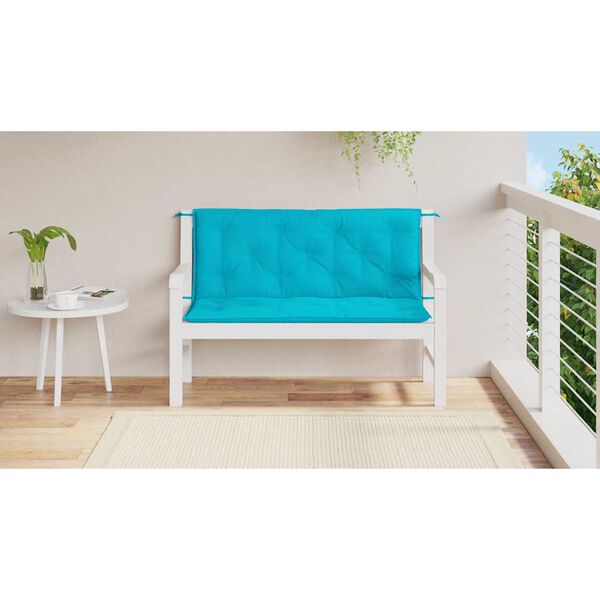 vidaXL Garden Bench Cushions 2pcs Turquoise 120x50x7cm Fabric