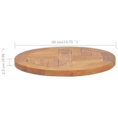 vidaXL Table Top Solid Teak Wood Round 2.5 cm 40 cm