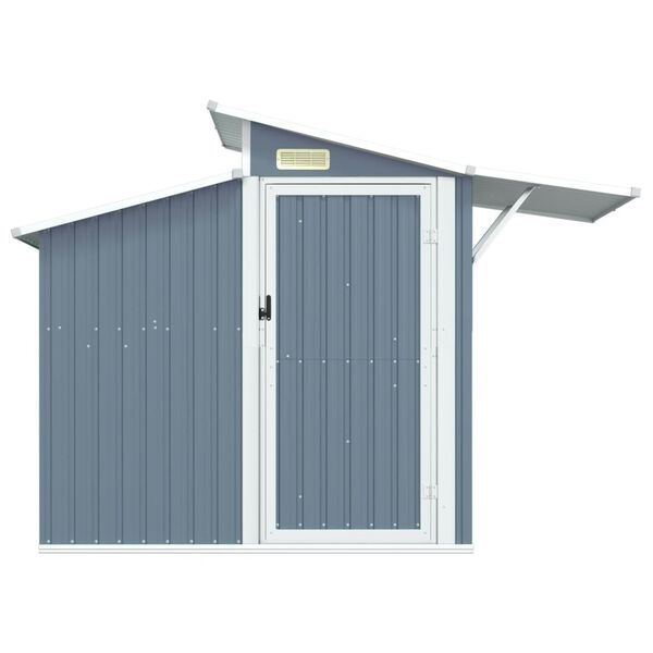 vidaXL Garden Shed Grey 270x130x208.5 cm Galvanised Steel