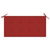vidaXL Garden Bench with Red Cushion 112 cm Solid Teak Wood