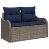 vidaXL Garden Sofa Set with Cushion 11 pcs Grey and navy blue
