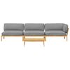 vidaXL Sofa Set with Cushion Plain Manual 4 pcs Grey Solid Acacia Wood