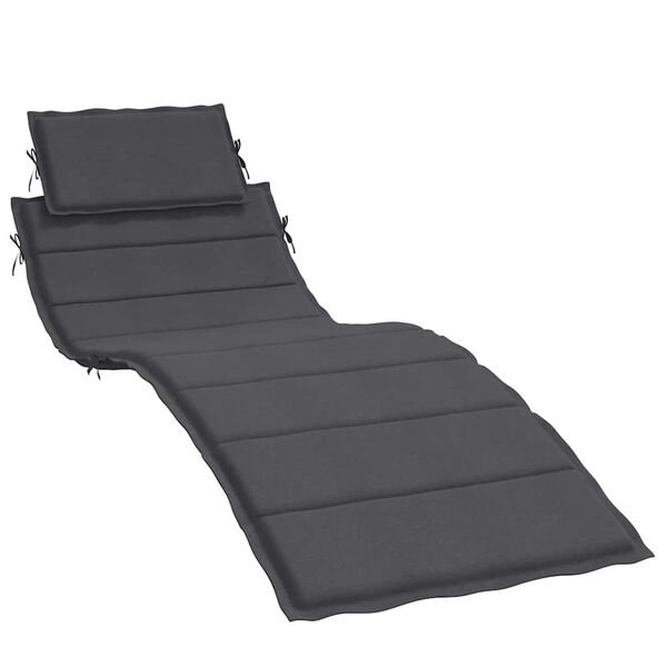 vidaXL Sun Lounger Cushion Melange Anthracite 186x58x4 cm Fabric