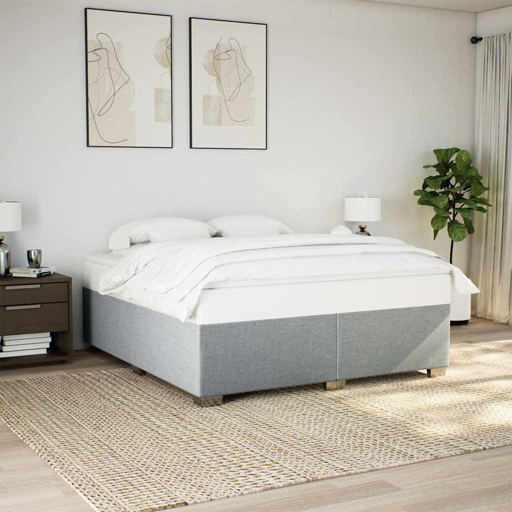 vidaXL Bed Frame without Mattress Light Grey California King Fabric