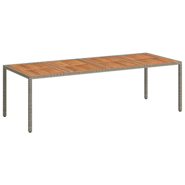 vidaXL Garden Table Grey 250x100x75 cm Poly Rattan