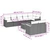 vidaXL 9 Piece Garden Sofa Set with Cushions Black Poly Rattan